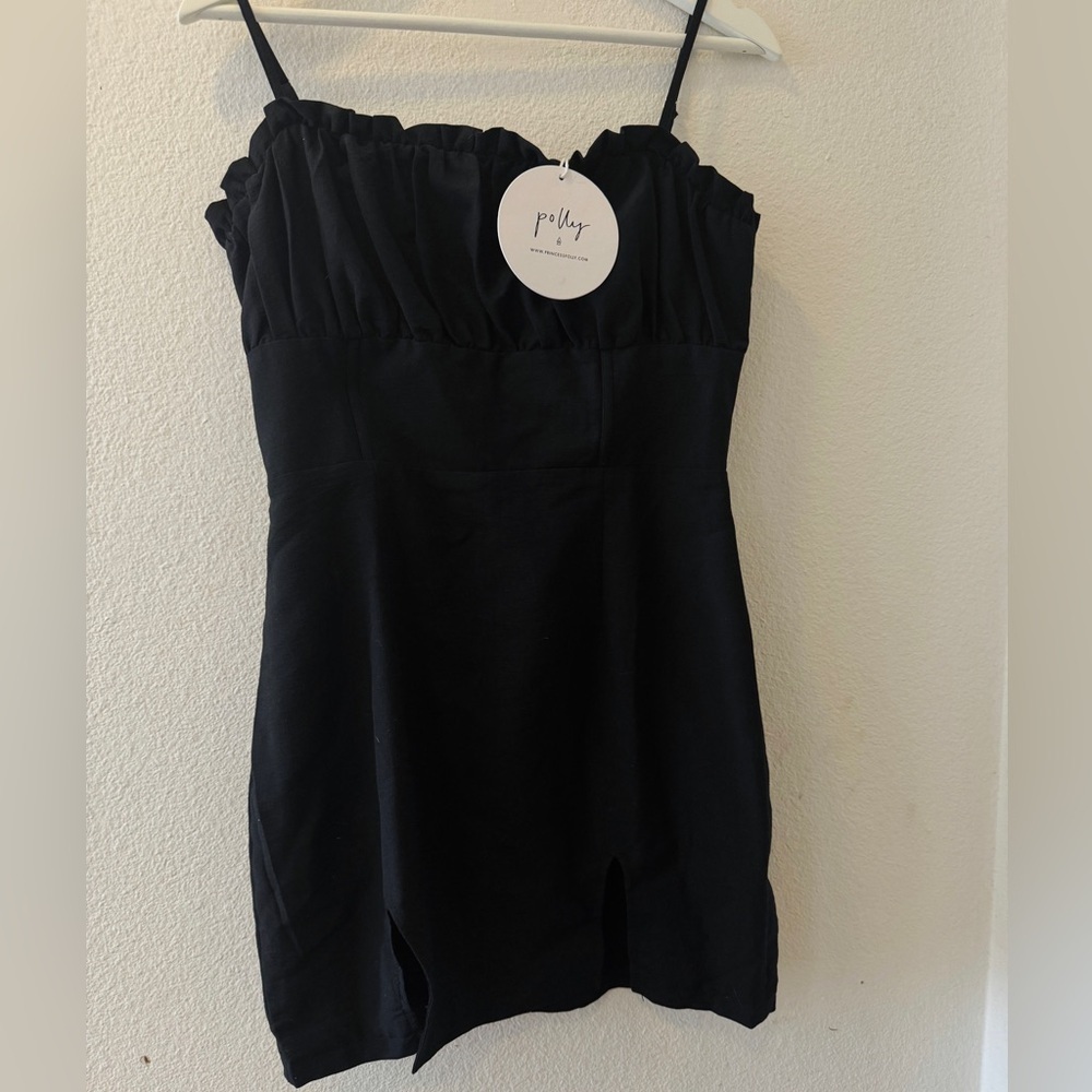 Black Ruched mini dress - Picture 1 of 3